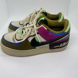 Womens Multicolor Athletic Sneakers - Green/Pink/Blue - Nike Air Style